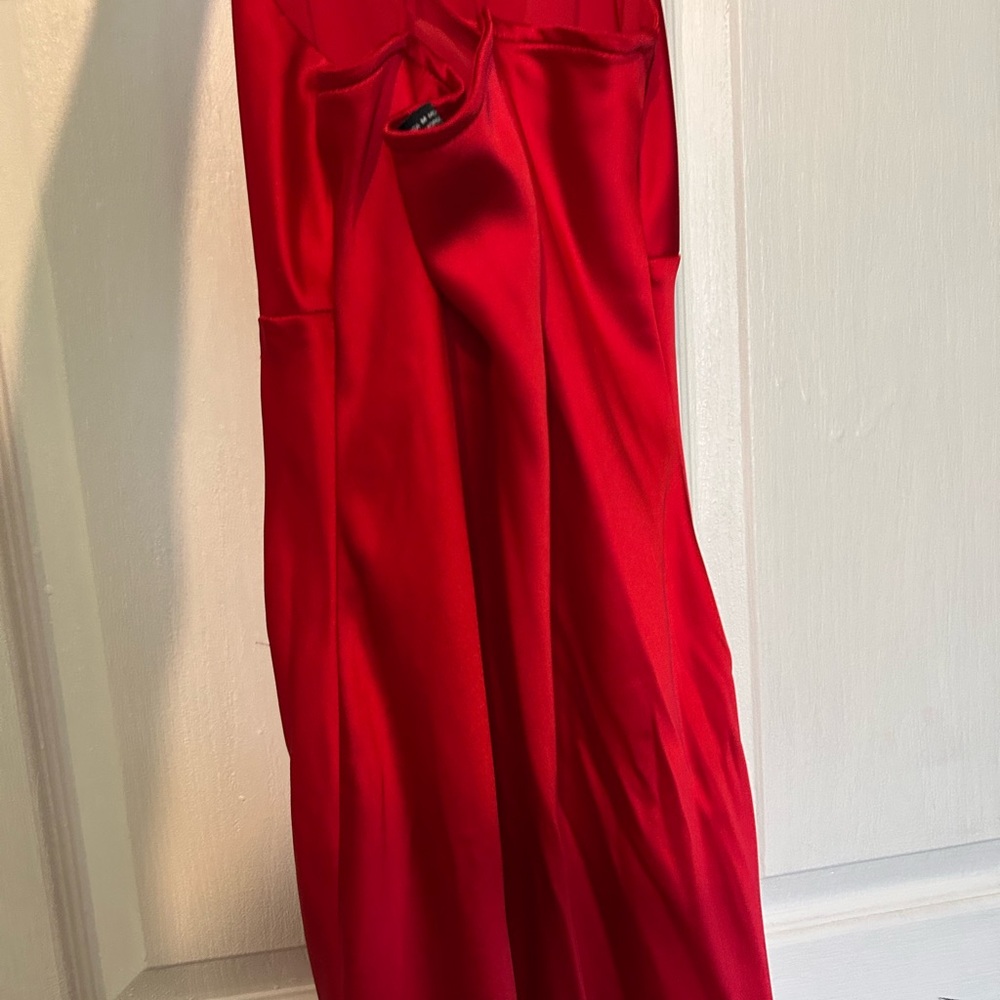 Zara red long silky midi dress - Picture 12 of 12